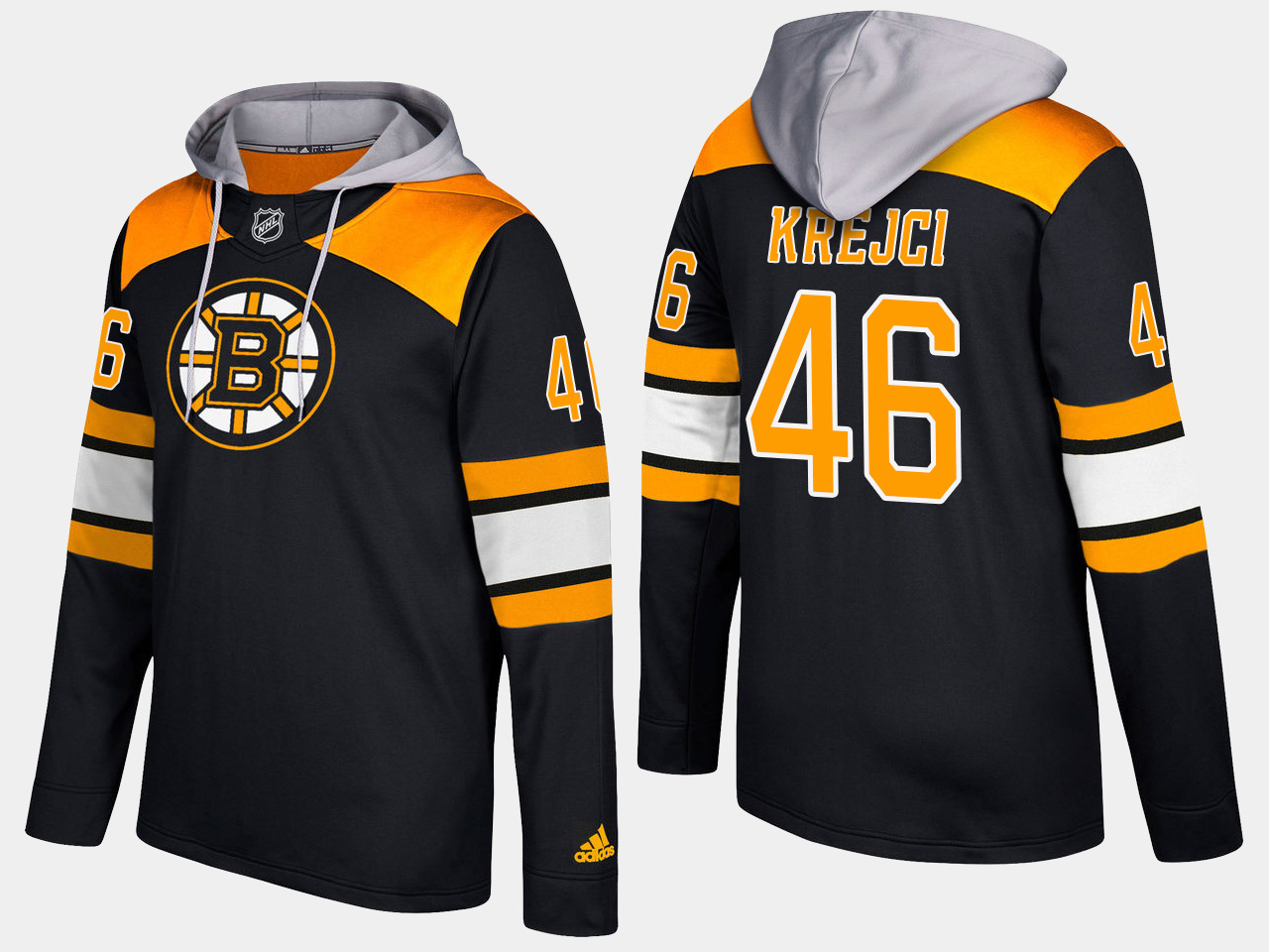 Men NHL Boston bruins #46 david krejci black hoodie->boston bruins->NHL Jersey